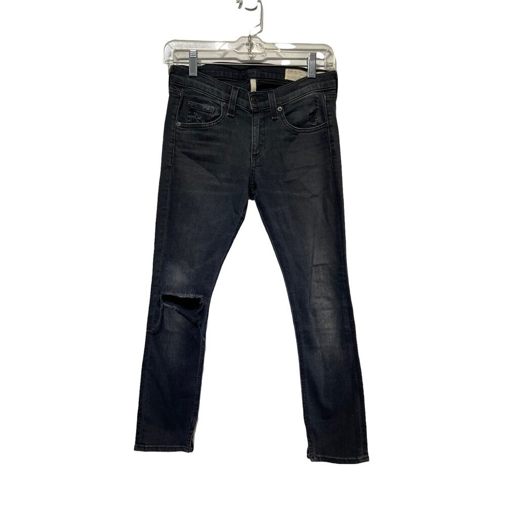 rag & bone size 25 W1558K520STE Steele destroyed black capri jeans